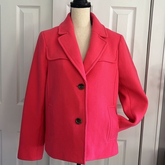 Talbots Albury Short Pea Coat Pink Size 8 - Picture 16 of 17